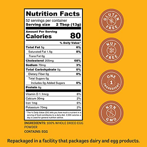 Judees Whole Egg Powder 24 Oz -1.5 Lb Non-Gmo, Pasteurized,