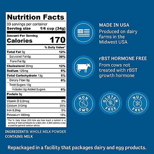 Judee’S Whole Milk Powder 2.5Lb 40Oz - 100% Non-Gmo, Rbst Horm