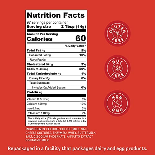 Judee’s Yellow Cheddar Cheese Powder 3lb - 100% Non-GMO, rBST Ho...