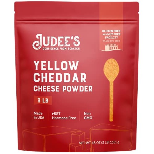 Judee’s Yellow Cheddar Cheese Powder 3lb - 100% Non-GMO, rBST Ho...