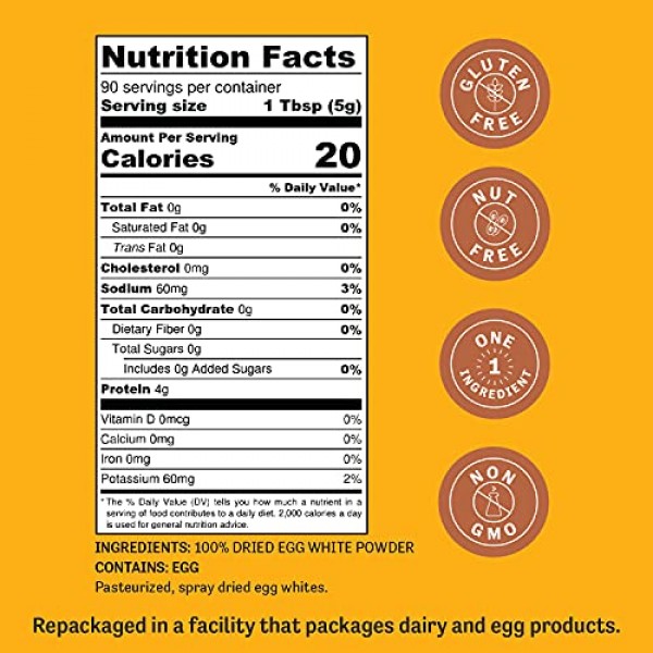 Judees Whole Egg Powder 11 ozNon-GMO, Pasteurized, Made in U...