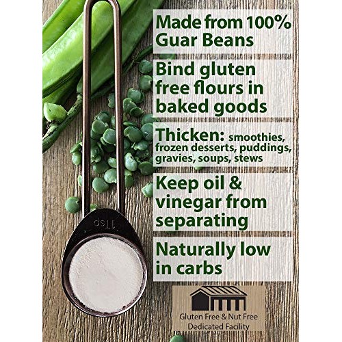 Judees Guar Gum Powder 24 Oz /1.5 Lb 3G Fiber Per Serving, Lo