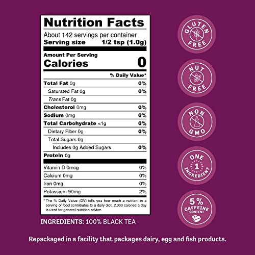 Judees Instant Black Tea Powder 5 oz - Non-GMO and Just One Ing...