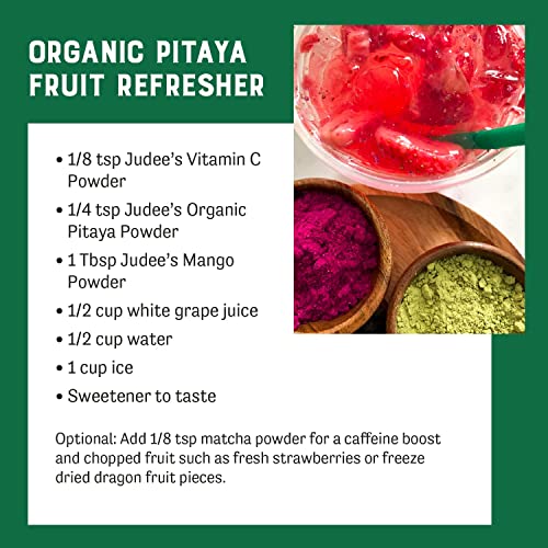 Judees Organic Pitaya Powder 11.25 oz - Dragon Fruit Powder - J...