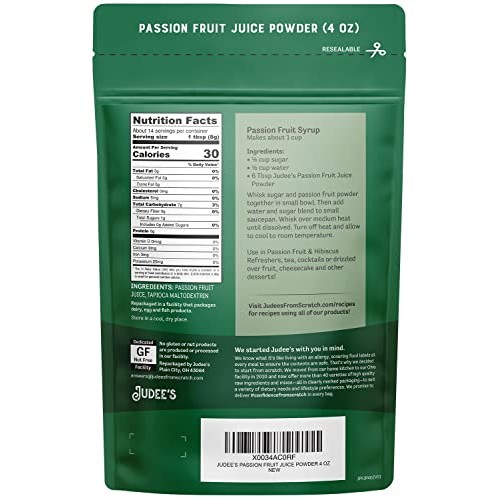 Judees Passion Fruit Juice Powder 4 Oz - Blends Well In Smoothi