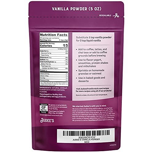 Judees Premium Vanilla Powder 5 Oz Non-Gmo - Made In The Usa