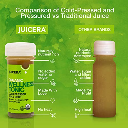 JUICERA Wellness Tonic Green Wellness Shots - Organic Cold Press...