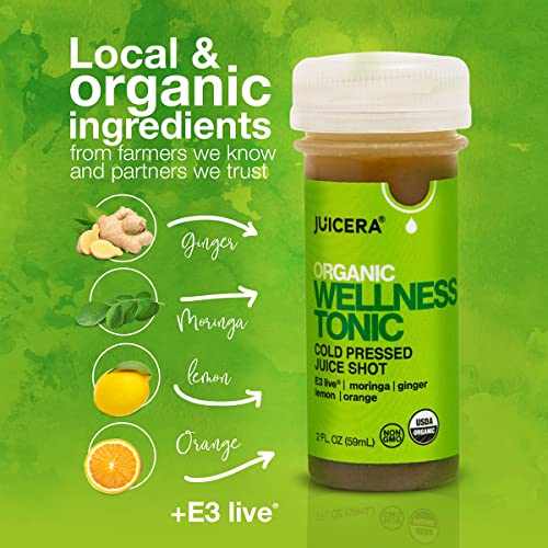 JUICERA Wellness Tonic Green Wellness Shots - Organic Cold Press...