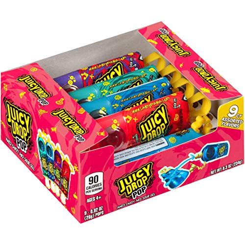 Juicy Drop Sweet & Sour Lollipop Variety Party Pack - 9 Count Sw...