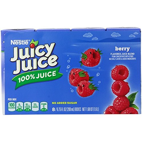 Juicy Juice 100% Juice, Berry, 8-Count, 6.75-Ounce Boxes Pack O