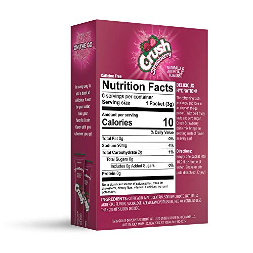 Crush, Strawberry – Powder Drink Mix - 12 Boxes, 72 Sticks – S