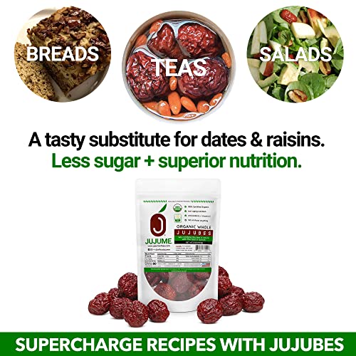 California Grown Superfood | Jujume Organic Whole Jujubes | Drie