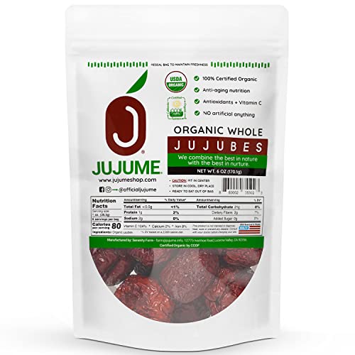 California Grown Superfood | Jujume Organic Whole Jujubes | Drie