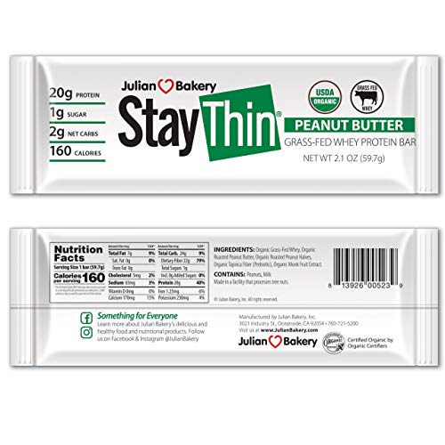 Julian Bakery Stay Thin Protein Bar Certified Organic 12 Glu