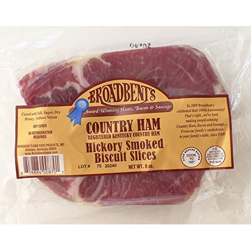 Hickory Smoked Cured Country Ham 8oz Biscuit Slices, Buttermilk ...