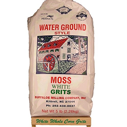 Moss Water Ground White Corn Grits 5 Lbs