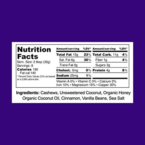 Julies Real Cashew Butter, Coconut Vanilla Bean - Certified Glu