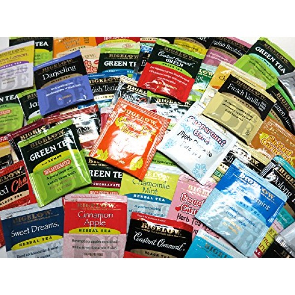 Tea Bags Sampler Assortment, 54 Individual Flavors Of Bigelow Te...