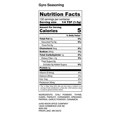 Premium | Greek Gyro Seasoning | Large Shaker | Calorie Free | F