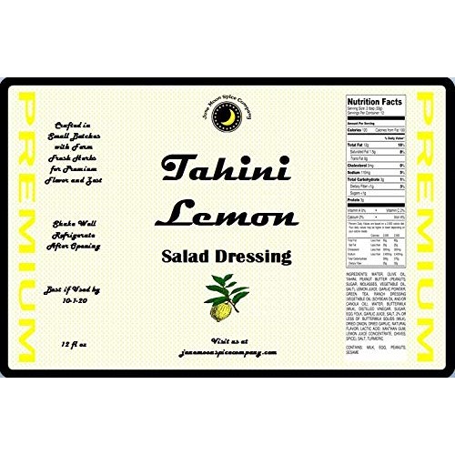 Premium | Tahini Lemon Salad Dressing | Cholesterol Free | Low S