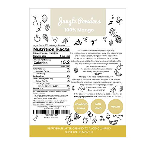 Jungle Powders Mango Powder | 3.5Oz 100% Natural Non Gmo Vegan F