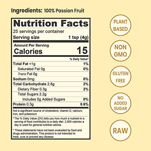 Jungle Powders Passion Fruit Powder 3.5Oz, Natural Unsweetened P