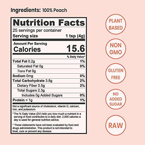 Jungle Powders Peach Powder 3.5Oz, Powdered Freeze Dried Peaches