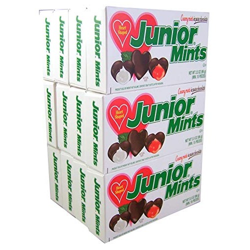 Heart Shaped Junior Mints Theater Boxes, Valentines Chewy Mint F...