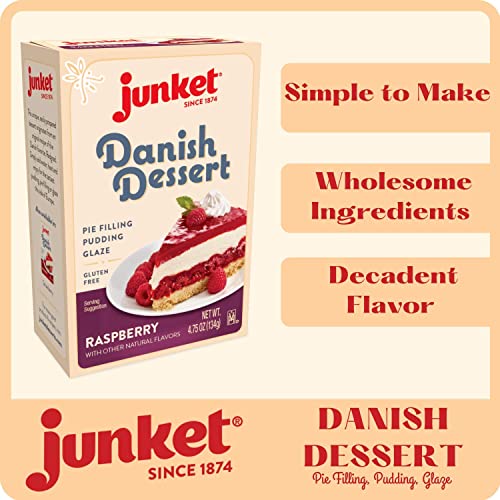 Junket Danish Dessert Mix Bundle Of 6 3 Raspberry And 3 Strawbe