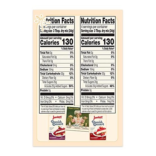 Junket Danish Dessert Mix Bundle Of 6 3 Raspberry And 3 Strawbe