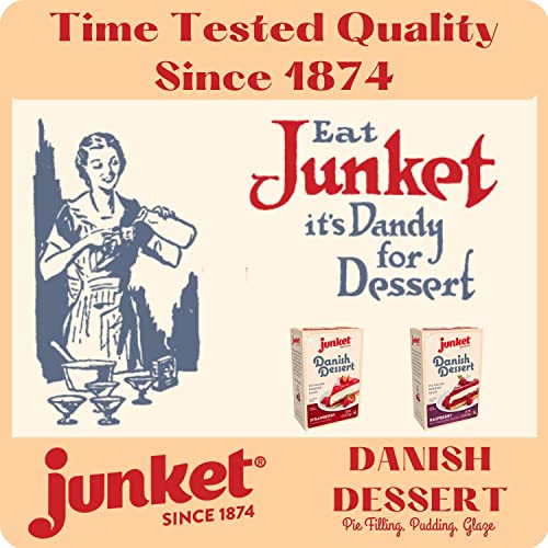 Junket Danish Dessert Mix Bundle Of 6 3 Raspberry And 3 Strawbe