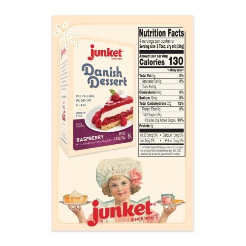 Junket Raspberry Danish Dessert, 4.75 Ounce Pack Of 3