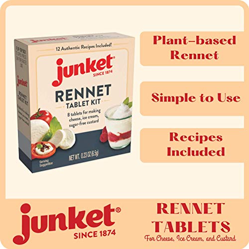 Junket Rennet Tablets - Vegetable Rennet For Cheese Making, Cust
