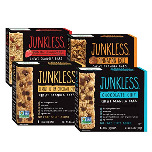 Junkless JUNKLESS Chewy Granola Bar Variety Pack, bars 6 x 1.1 ...