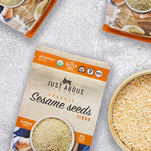 Just About Foods Organic Sesame Seeds Flour 1 Lb. 454G Keto, G