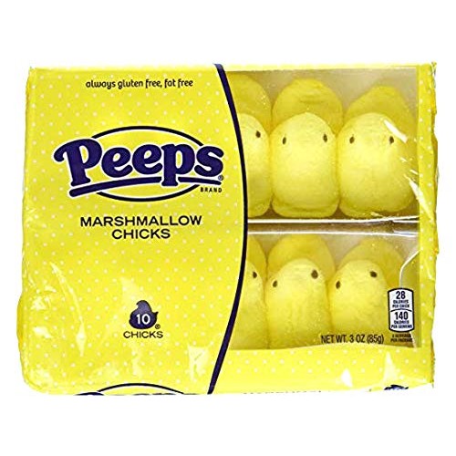 Marshmallow Peeps Yellow Chicks -10 Ct Tray - Pack Of 4