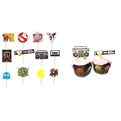 I Love The 80S Cupcake Toppers