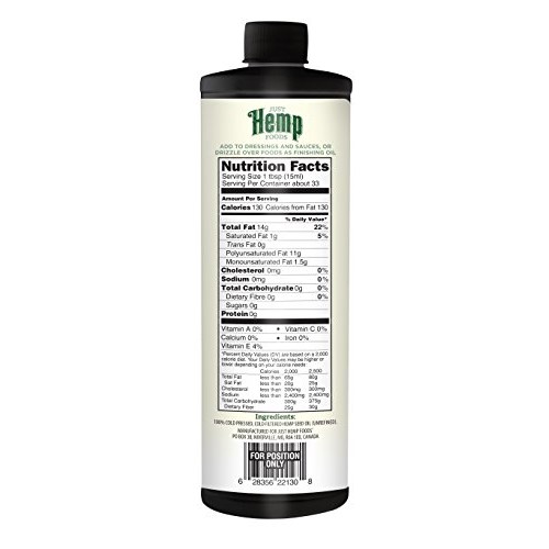 Just Hemp Foods All Natural Hemp Seed Oil, Cold Pressed, Cold Fi