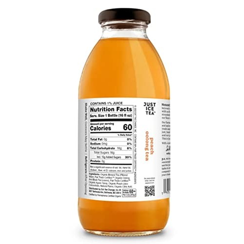 Just Ice Tea Organic Iced Tea, 16 Fl Oz Glass Bottles Original ...