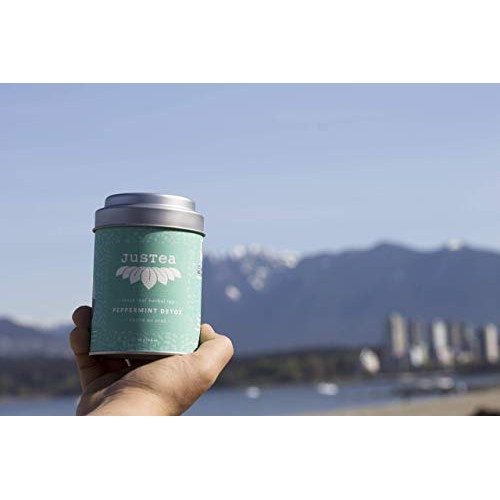 Justea Peppermint Detox | Loose Leaf Herbal Tea With Hand Carved