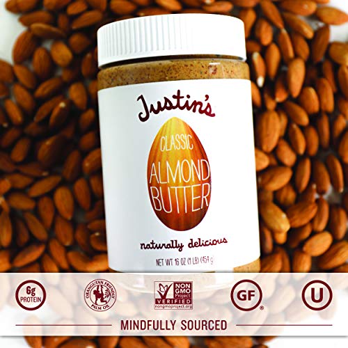Justins Classic Almond Butter, Only Two Ingredients, No Stir, G