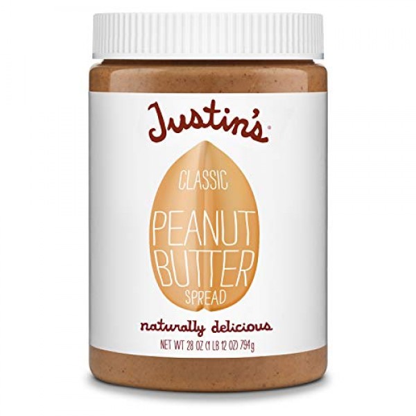 Justins Classic Peanut Butter, Only Two Ingredients, No Stir, G...