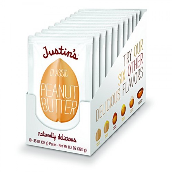 Justins Classic Peanut Butter Squeeze Packs, Only Two Ingredien...