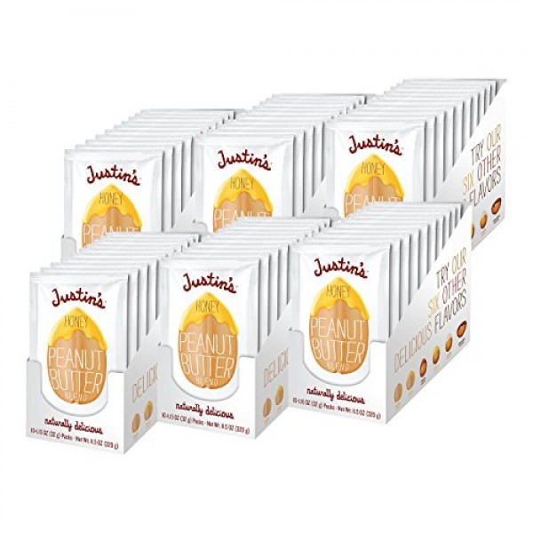 Justins Honey Peanut Butter Squeeze Packs, Gluten-free, Non-GMO...