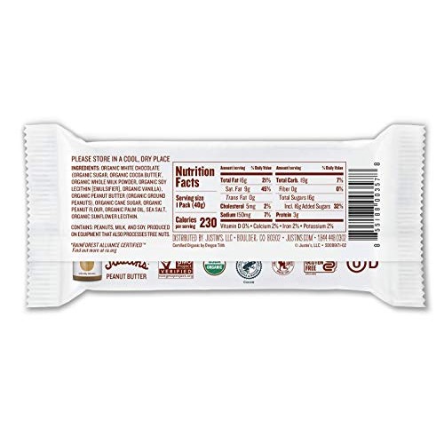 Organic White Chocolate Peanut Butter Cups By Justins, Rainfore