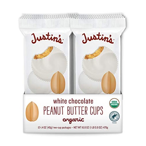 Organic White Chocolate Peanut Butter Cups By Justins, Rainfore