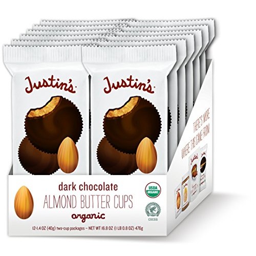 Justins Organic Dark Chocolate Almond Butter Cups, Rainforest A