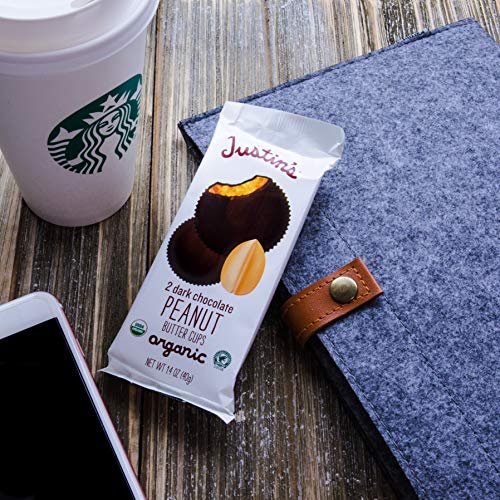 Justins Organic Dark Chocolate Peanut Butter Cups, Rainforest A