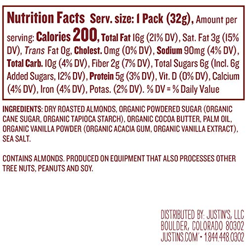 Justins Vanilla Almond Butter Squeeze Packs, Gluten-Free, Respo