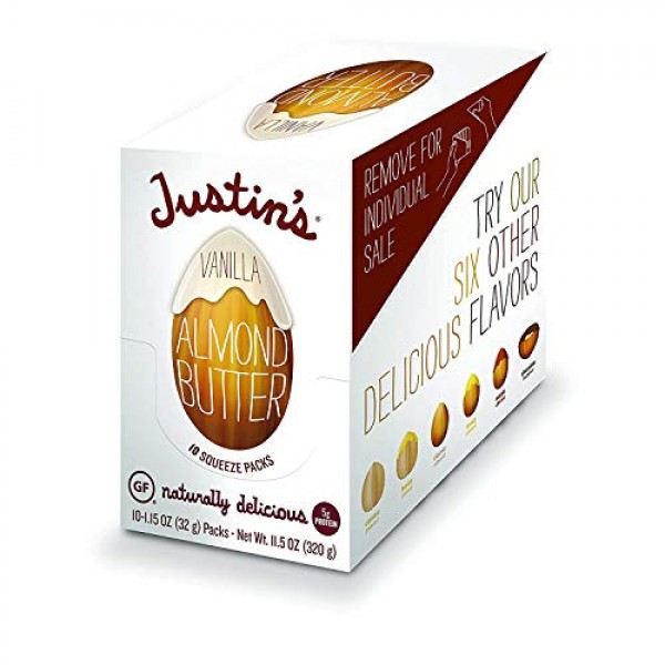 Justins Vanilla Almond Butter Squeeze Packs, Gluten-free, Respo...